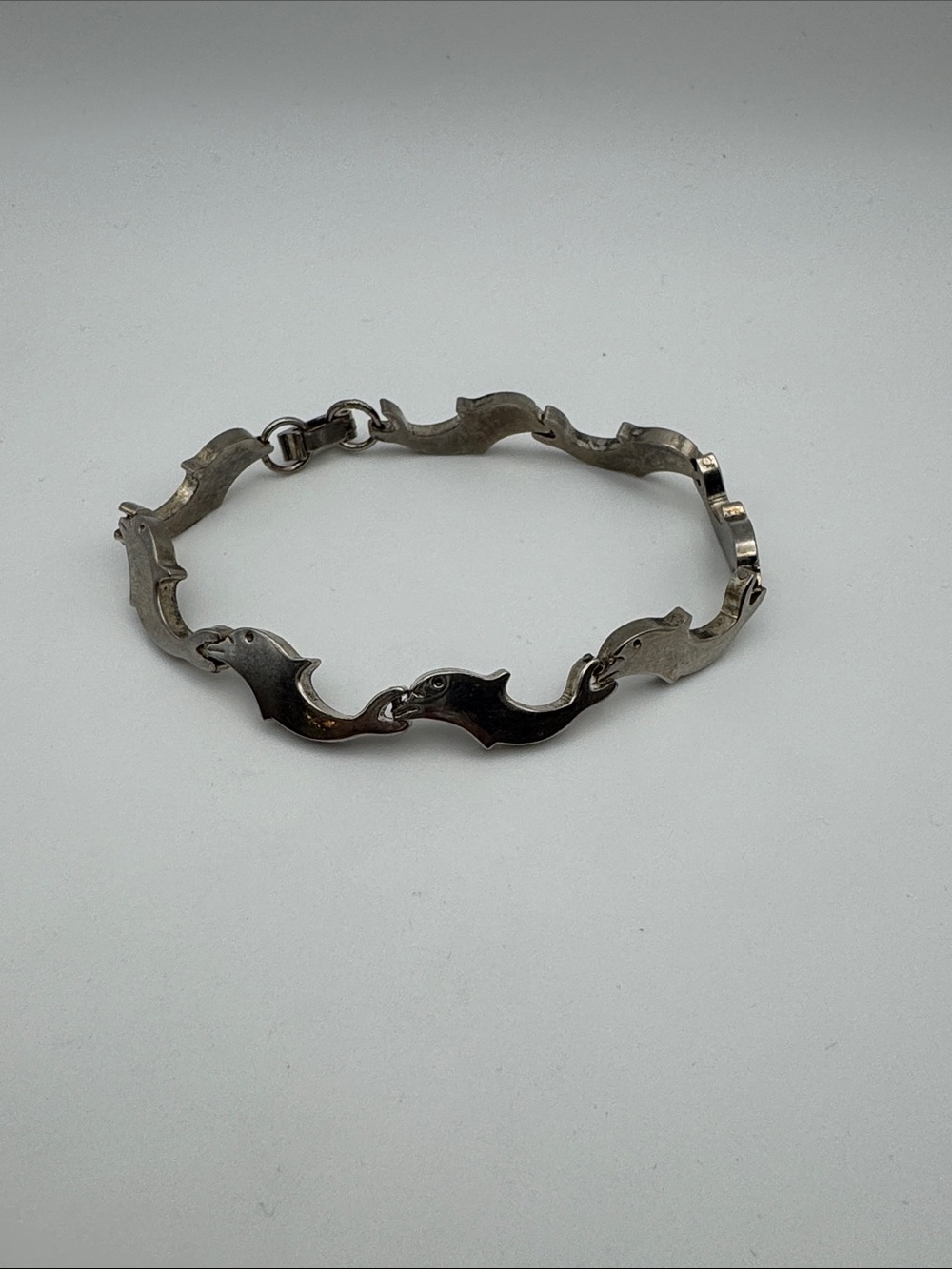 Silver-Tone Dolphin Link Bracelet
